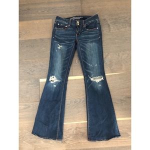 American Eagle Ripped Artist Flare Jeans Stretch